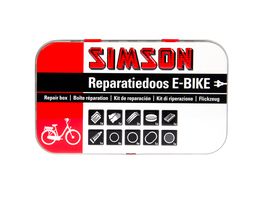 Simson Reparatiedoos E-bike aluminium rood wit 14-delig