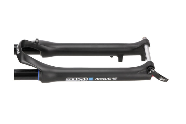 Sr suntour - vork mobie45 lor ds air 700c 100mm tapered 15mm zwart