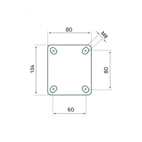 Tarse Roulette fixe 100 mm. blanc