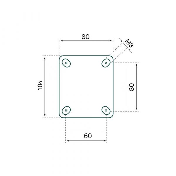 Tarsus Bokwiel 100 mm. wit