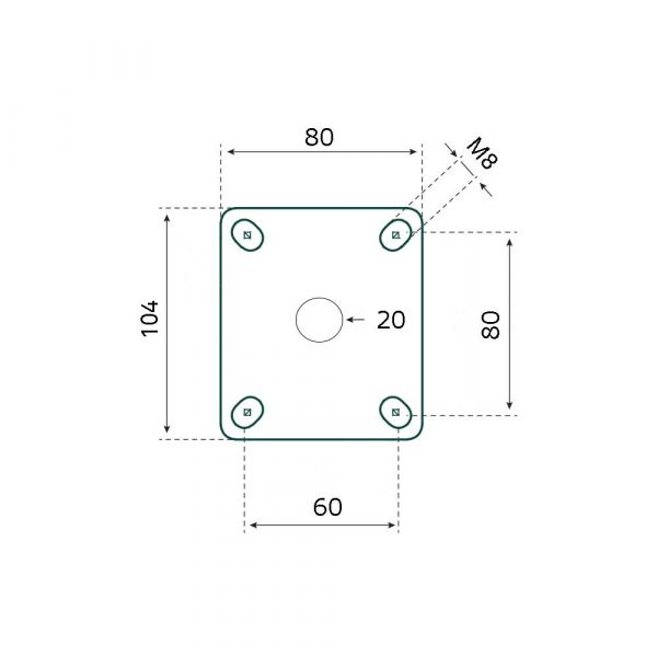 Tarsus Zwenkwiel 100 mm. wit