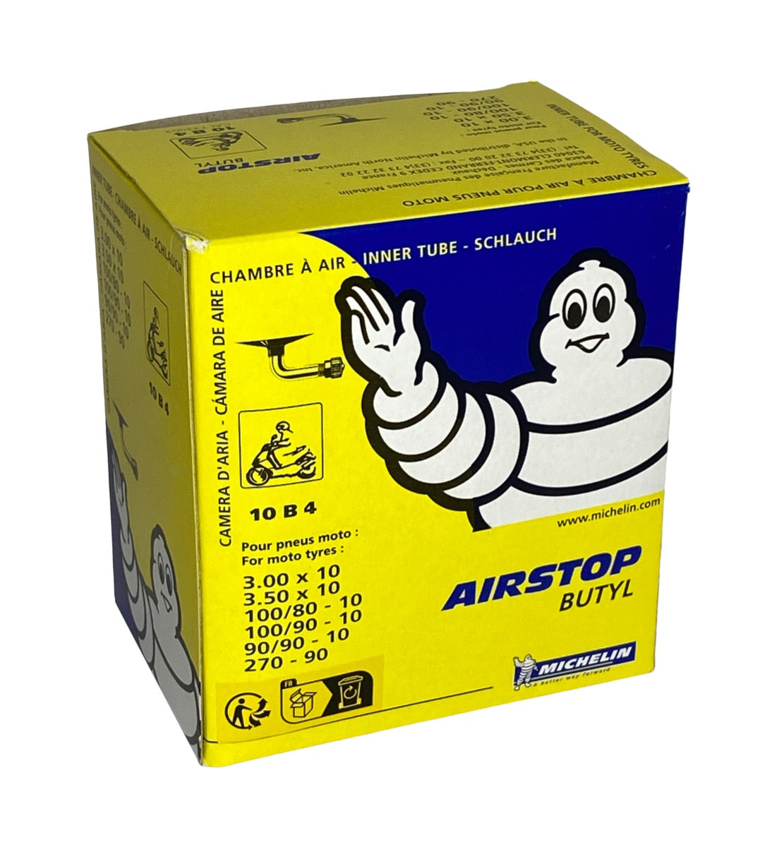 Binnenband Michelin 10-3.00 3.50 100-80 100-90 90-90 90gr Ventiel