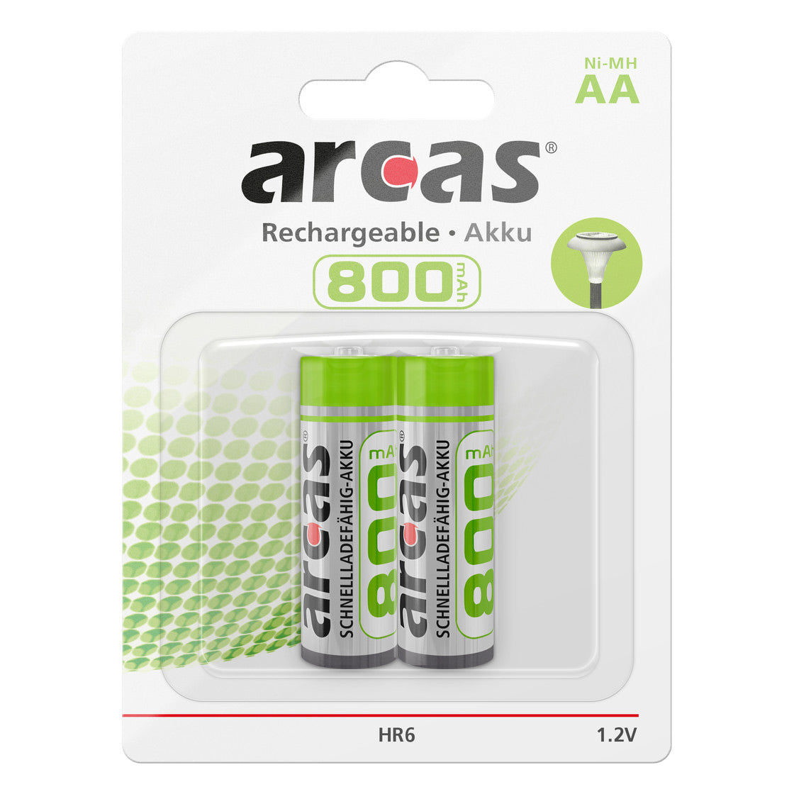 Oplaadbare Batterijen ARCAS Rechargeable NimH AA HR6 800mAh, 2st.