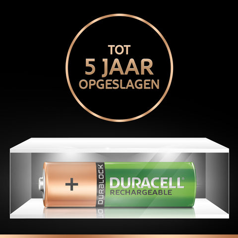 Oplaadbare Batterijen Duracell Rechargeable NimH Stay Charged AA HR6 2500mAh, 4st.