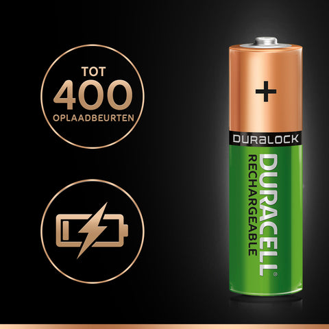 Oplaadbare Batterijen Duracell Rechargeable NimH Stay Charged AA HR6 2500mAh, 4st.