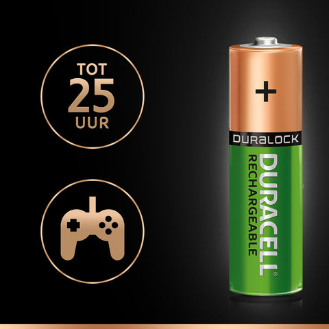 Oplaadbare Batterijen Duracell Rechargeable NimH Stay Charged AA HR6 2500mAh, 4st.