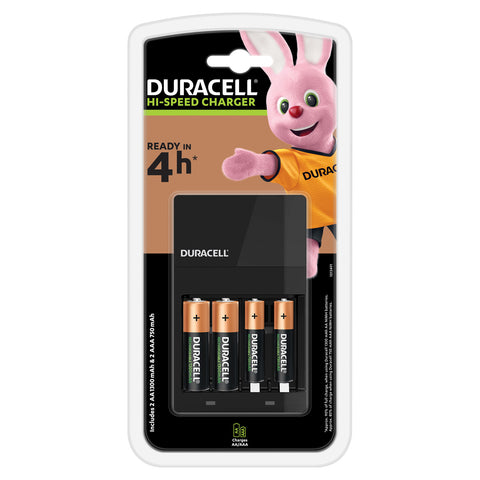 Duracell Oplader Charger Cef14 incl. 2x AA1300mah 2x AAA 750mah, 5dlg.