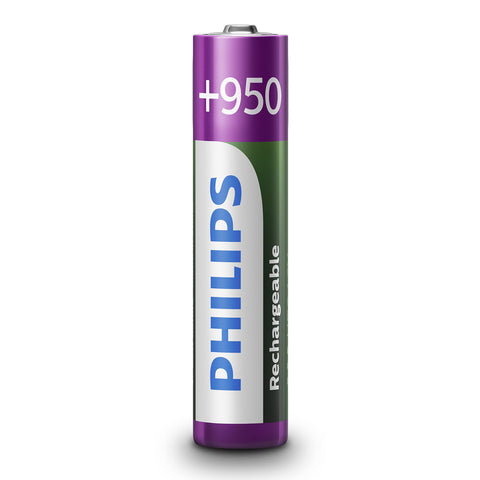 Oplaadbare Batterijen Philips Rechargeable NimH AAA HR03 950mah, 4st.