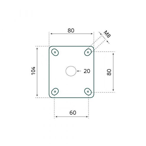 Tarsus Roue pivotante + frein 125 mm. blanc