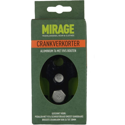 Mirage crankverkorters met RVS bouten aluminium T6 zwart