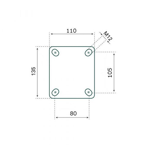 Tarsus Zwenkwiel + rem 160 mm. blauw