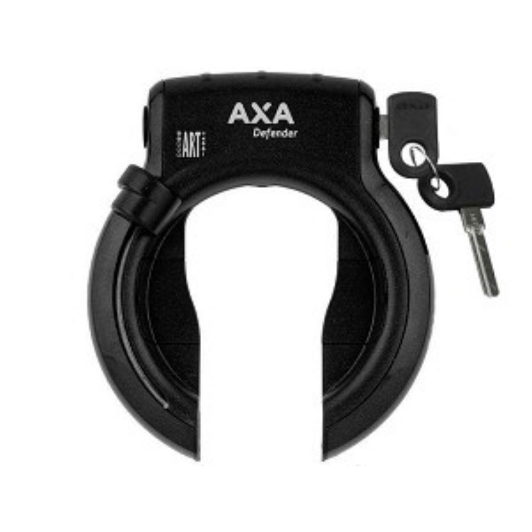 Axa Defender zwart met spatbord bevestiging. (werkplaatsverpakking). Beveligingsniveau 12