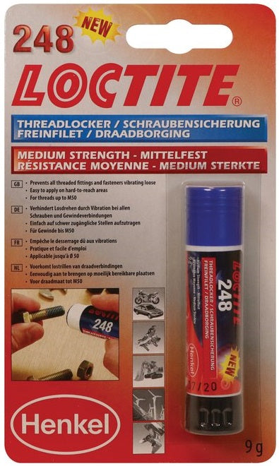 Draadborging Loctite 248 medium sterkte 9ml - blauw