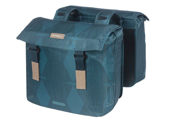 Basil dubbele fietstas Elegance 40l blauw