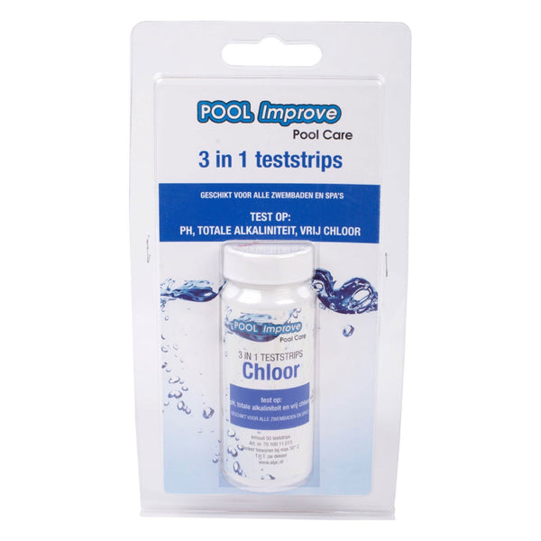 Pool Improve 3in1 Teststrips pH Alkaliteit Chloor, 50st.