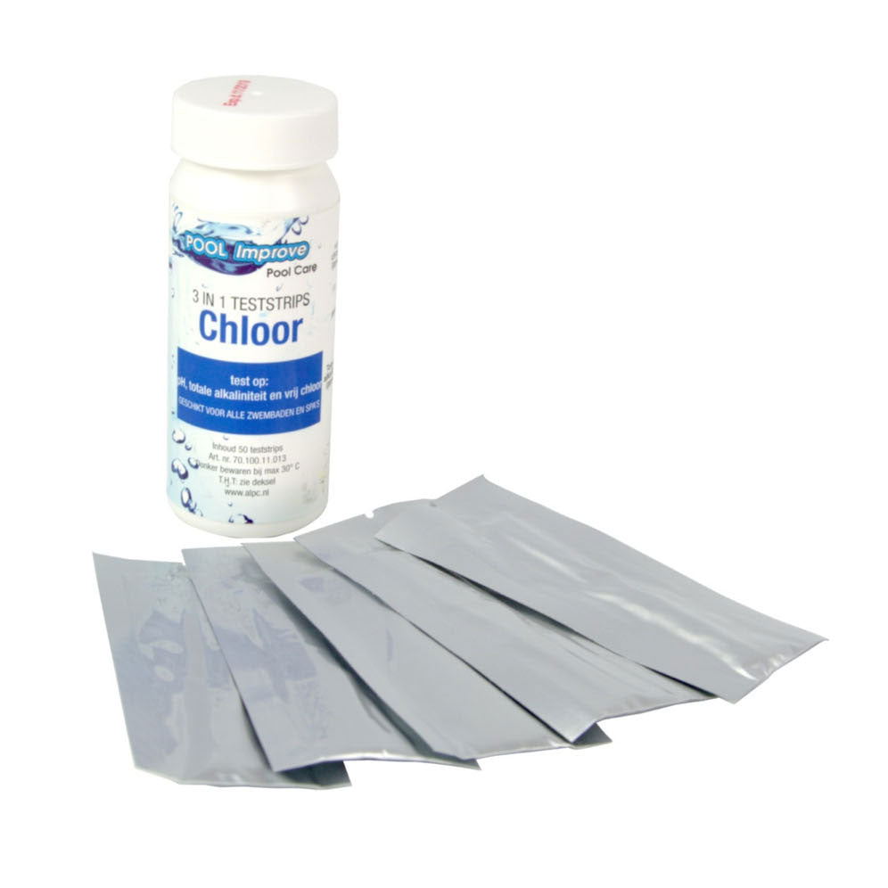 Pool Improve 3in1 Teststrips pH Alkaliteit Chloor, 50st.