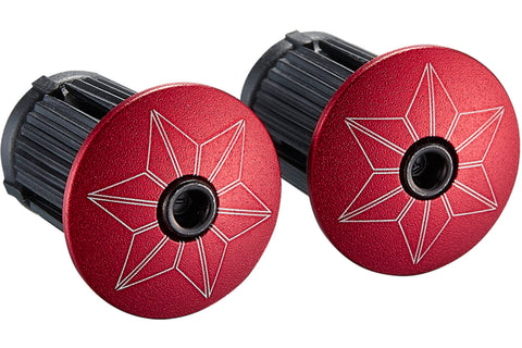 Supacaz - super sticky kush star fade stuurlint zwart rood inclusief aluminium rode stuurplug