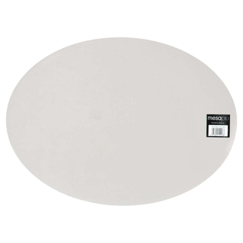 Mesapiu Mesapiu Placemat Lederlook Light Grey Ovaal 45x33 Cm