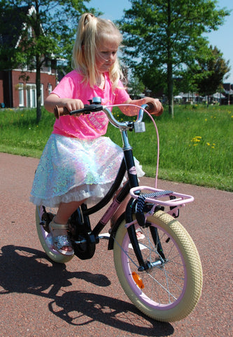 Volare Excellent Kinderfiets - Meisjes - 16 inch - Zwart - 95% afgemonteerd