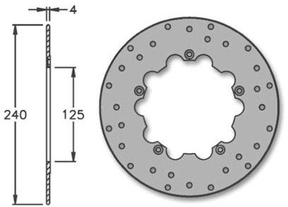 Remschijf IGM Gilera DNA 50 125cc voorrem 240x125x4mm