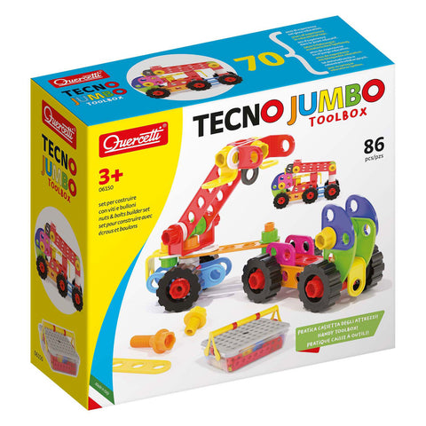 Quercetti Tecno Jumbo met Opbergbox, 84dlg.