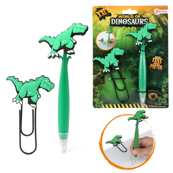 Dinosaurus Mega Paperclip met Pen