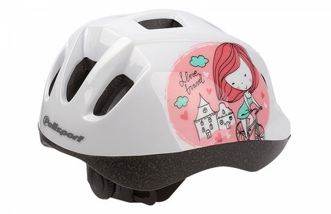 Polisport helm kinder Princess XS wit roze 46 53cm