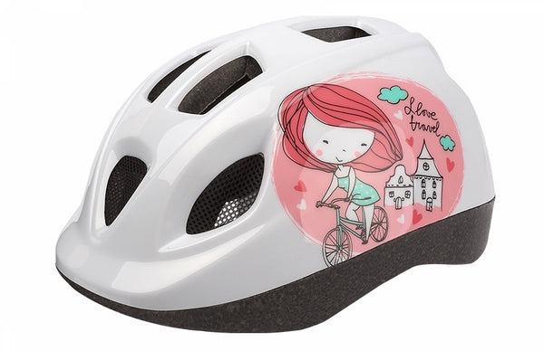 Polisport helm kinder Princess XS wit roze 46 53cm