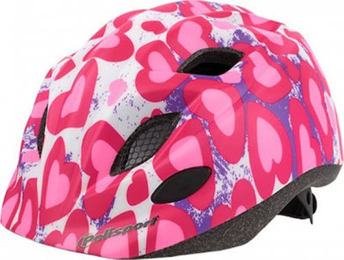 Casque enfant Polisport Glitterhearts. taille : S (52 56 cm), couleur : rose