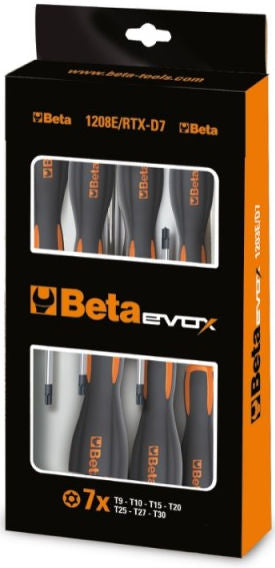 Jeu de 7 tournevis Beta Tools pour vis avec profil Tamper Resistant Torx®<br>