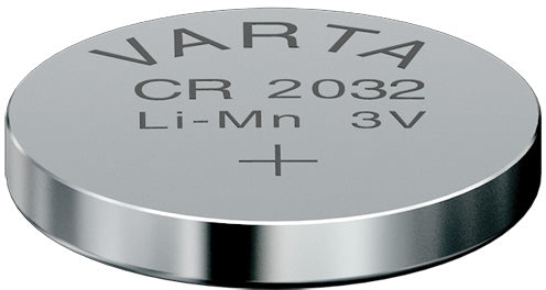 Pile bouton Varta Lithium CR2032, par pièce sous blister. (emballage suspendu)