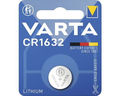 Varta Lithium knoopcel CR1632, per stuk in blister. (hangverpakking)