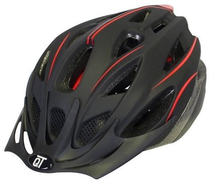 Qt cycle tech helm fuse mat zwart rood m 54-58 cm