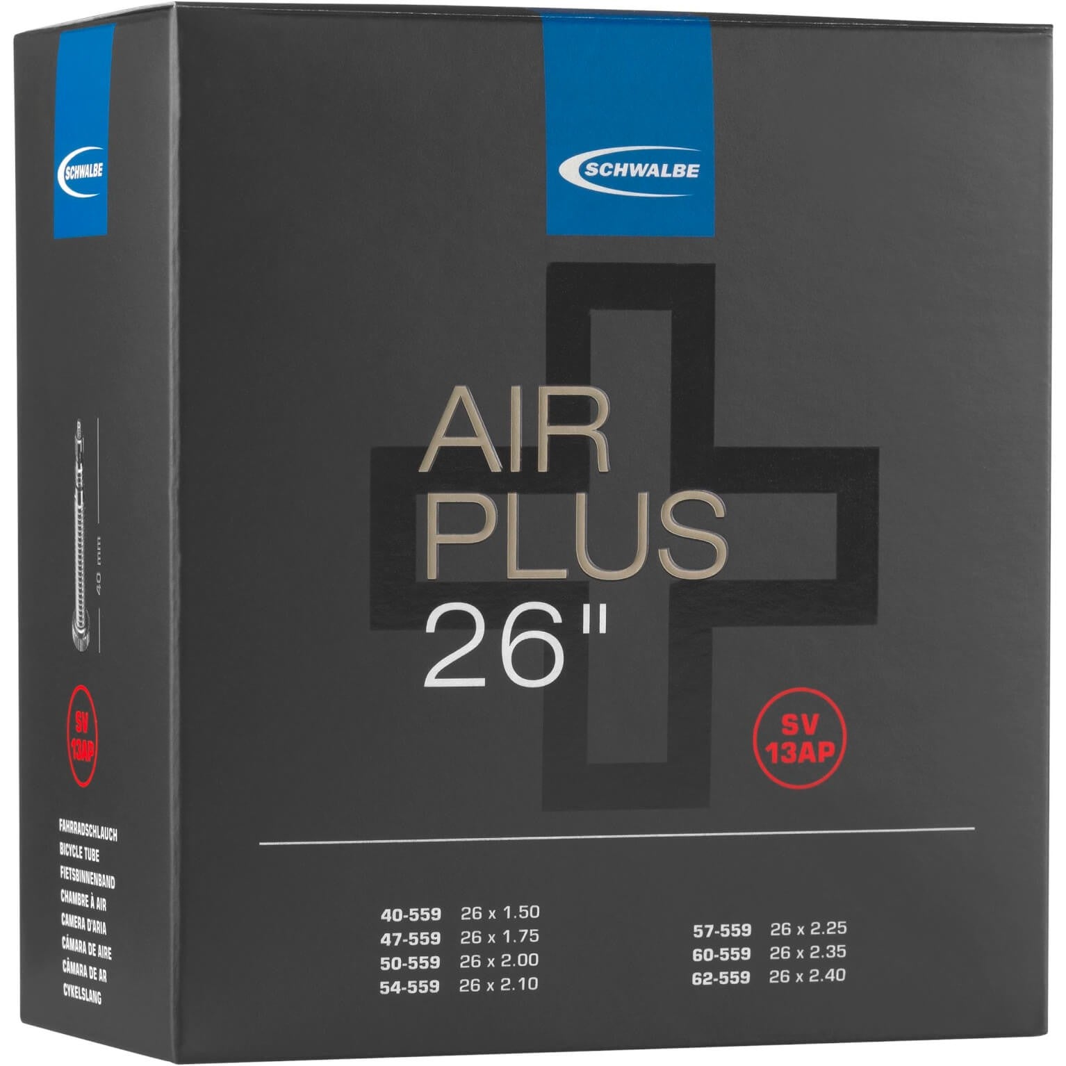 Chambre à air Schwalbe AV13AP Air Plus 26 40 62-559 - valve 40mm