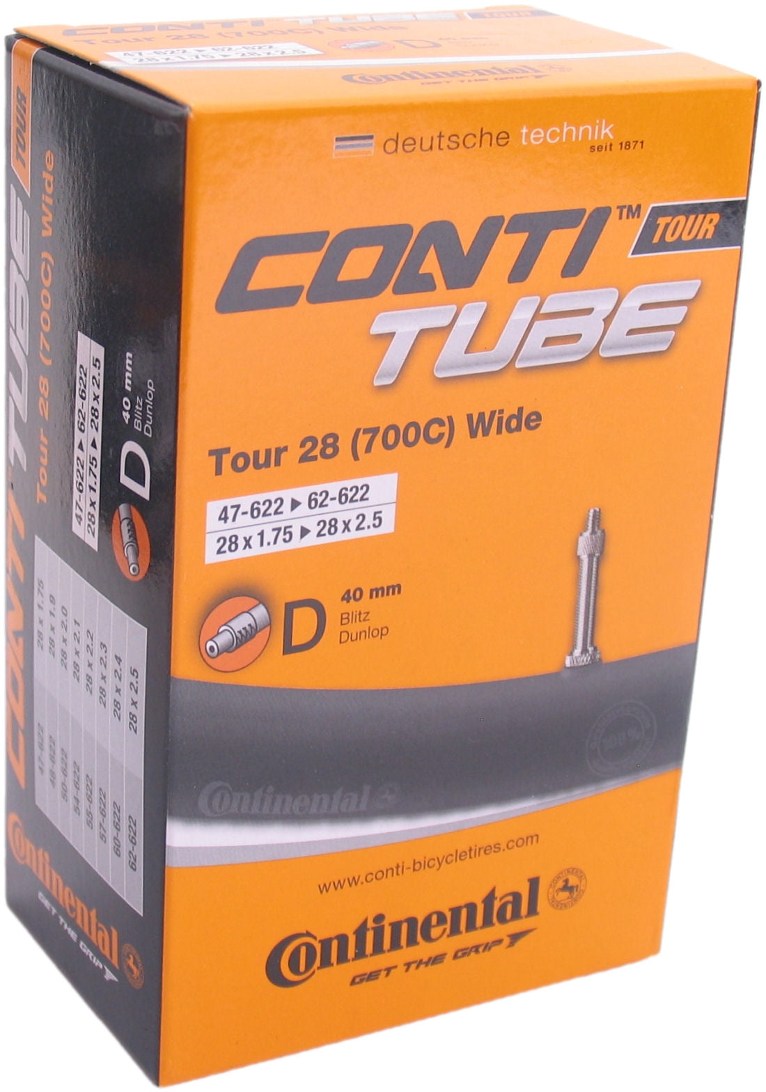 Continental Tour 28 Wide binnenband, 28x1.75 2.5 , ETRTO 47 62-622, 40mm Hollands ventiel