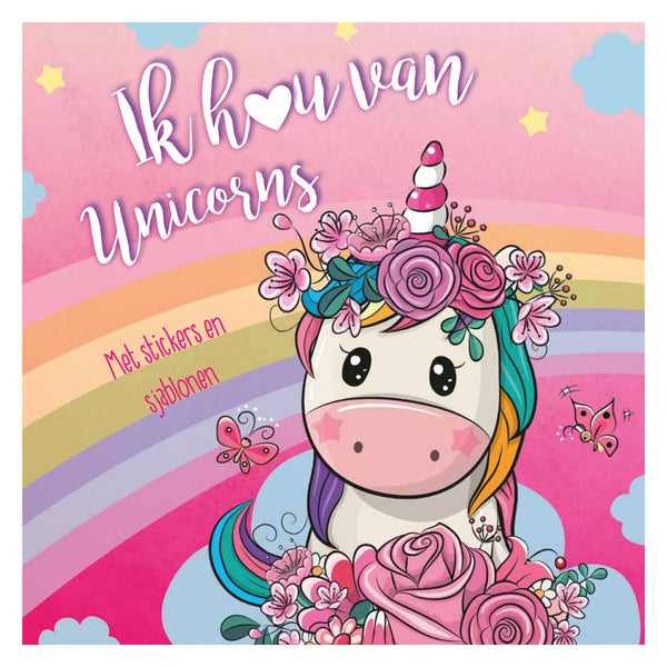 Sticker- en Sjablonenboek Ik hou van Unicorns