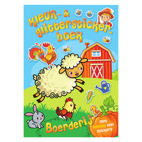 Kleur- Glitter Stickerboek Boerderij