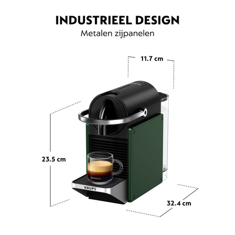 Krups Krups XN3063 Nespresso Pixie Koffiecupmachine Donkergroen Zwart