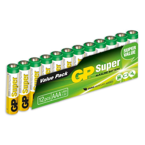 SUPER ALKALINE AAA-BATTERIJEN 12X