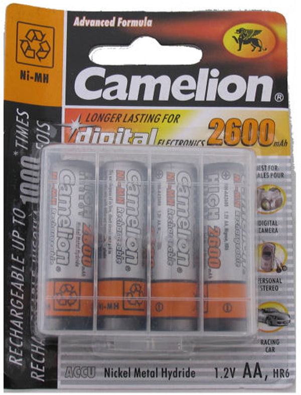 Batterie Camelion rechargeable AA LR06 NimH 1.5V - 2600 mAh (4 pièces)