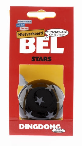 Sonnette de vélo Ding-Dong NietBad Stars ø60mm - rayures noires et blanches