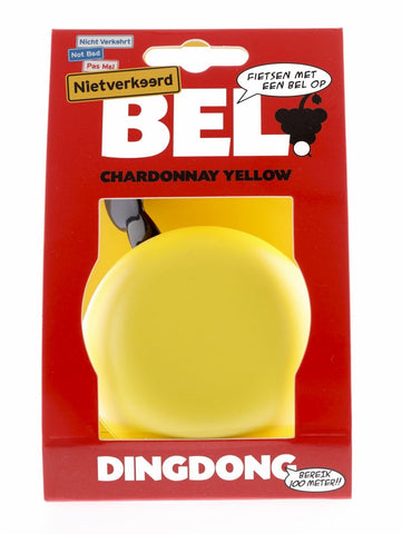 Fietsbel ding-dong staal 80 mm geel