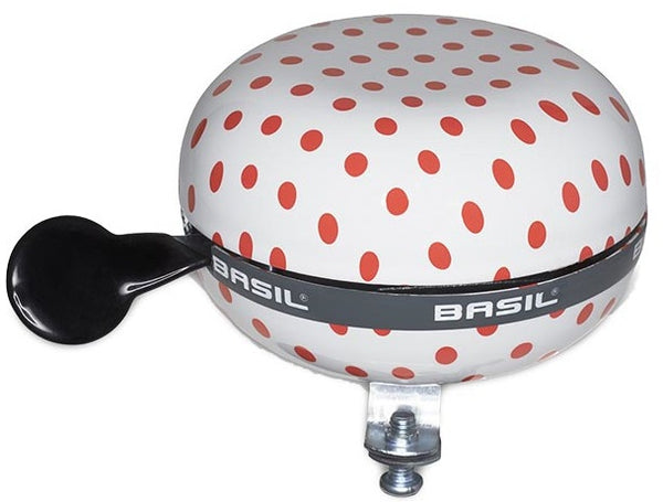 Basil Polkadot fietsbel wit rood