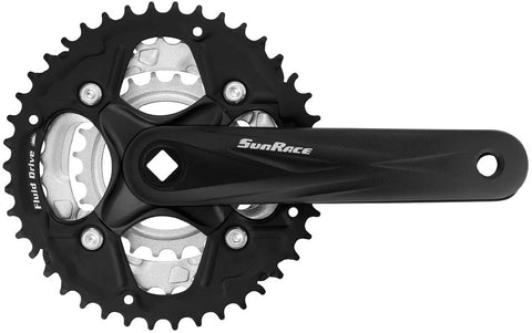 Pédalier Sunrace FCM500 42-34-24T 170mm - axe carré (noir)