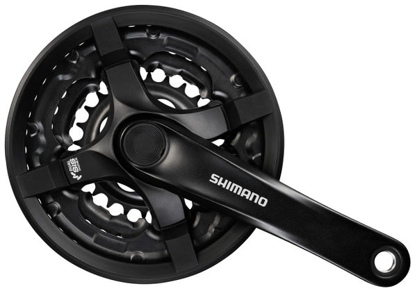 Crankstel 6 7 8 speed Shimano Tourney FC-TY501 met 170mm crankarm 48 x 38 x 28T - zwart