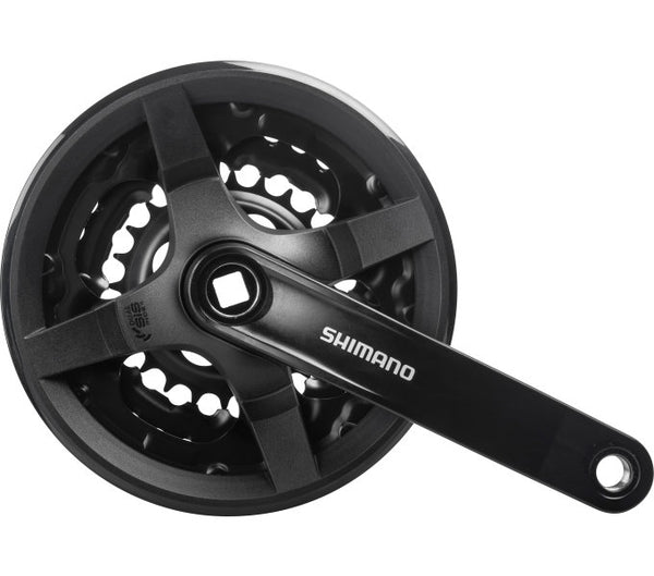 Crankstel 6 7 8 speed Shimano Tourney FC-TY301 met 150mm crankarm 42 x 34 x 24T - zwart