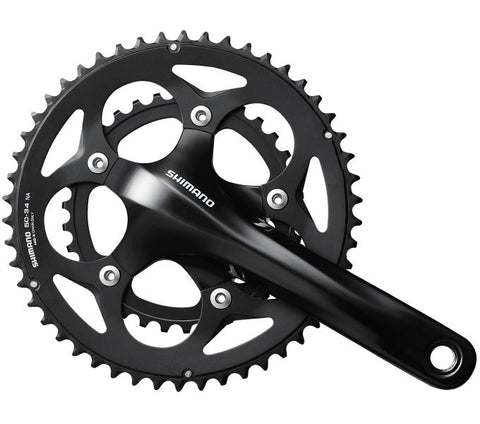 Crankstel 2 x 10 speed Shimano Road FC-RS400 - 175 50-34 holle as - zwart