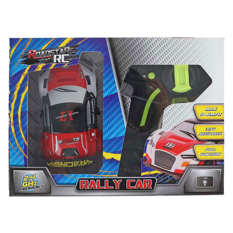 Roadstar RC Bestuurbare Rally Auto met Licht 2.4GHz Rood, 13cm