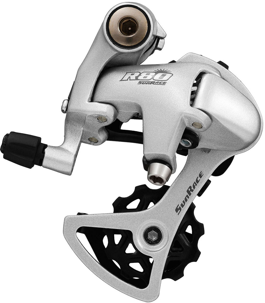 Achterderailleur 8-speed Sunrace RDR81 met korte kooi - directe montage - zilver