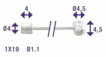 Binnenkabel Elvedes Schakel 1.1Mm 2.25M Rvs (6400Rvs)